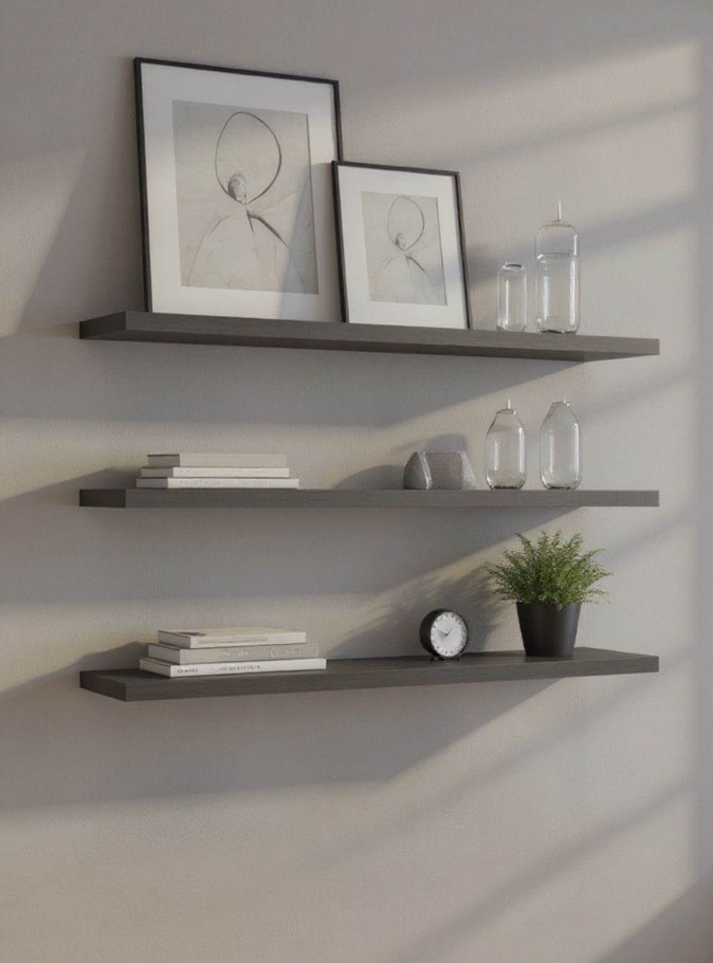 On Móveis Kit de 3 Prateleiras 180cm Mdf Grafite - On Móveis