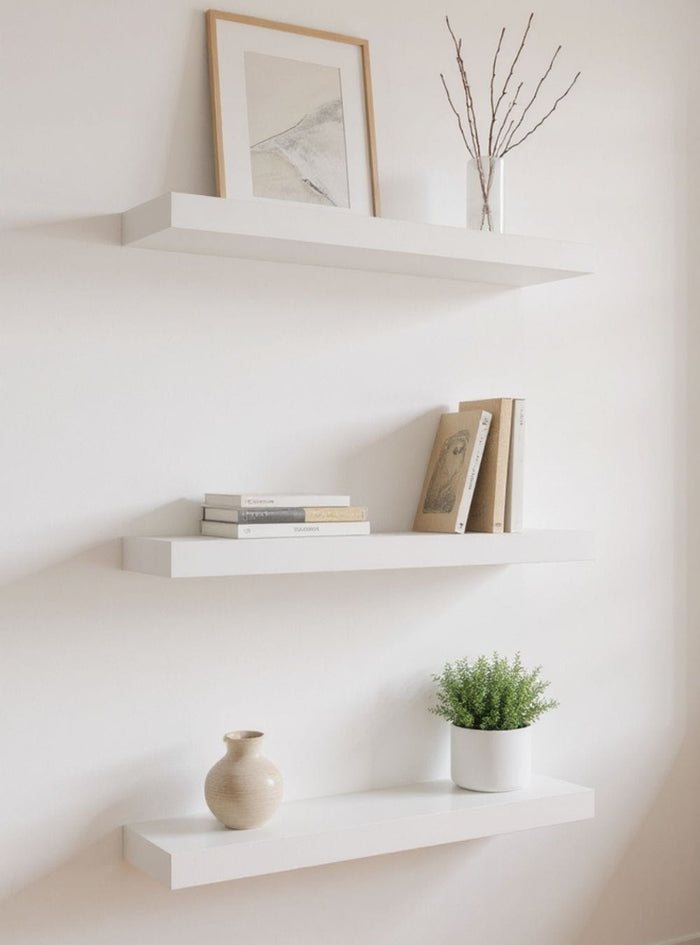 Kit de 3 Prateleiras 60cm Mdf Branco - On Móveis