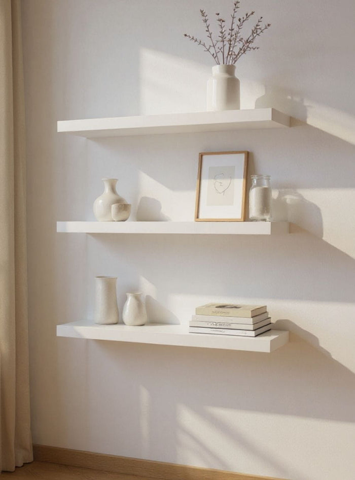 Kit de 3 Prateleiras 80cm Mdf Branco - On Móveis