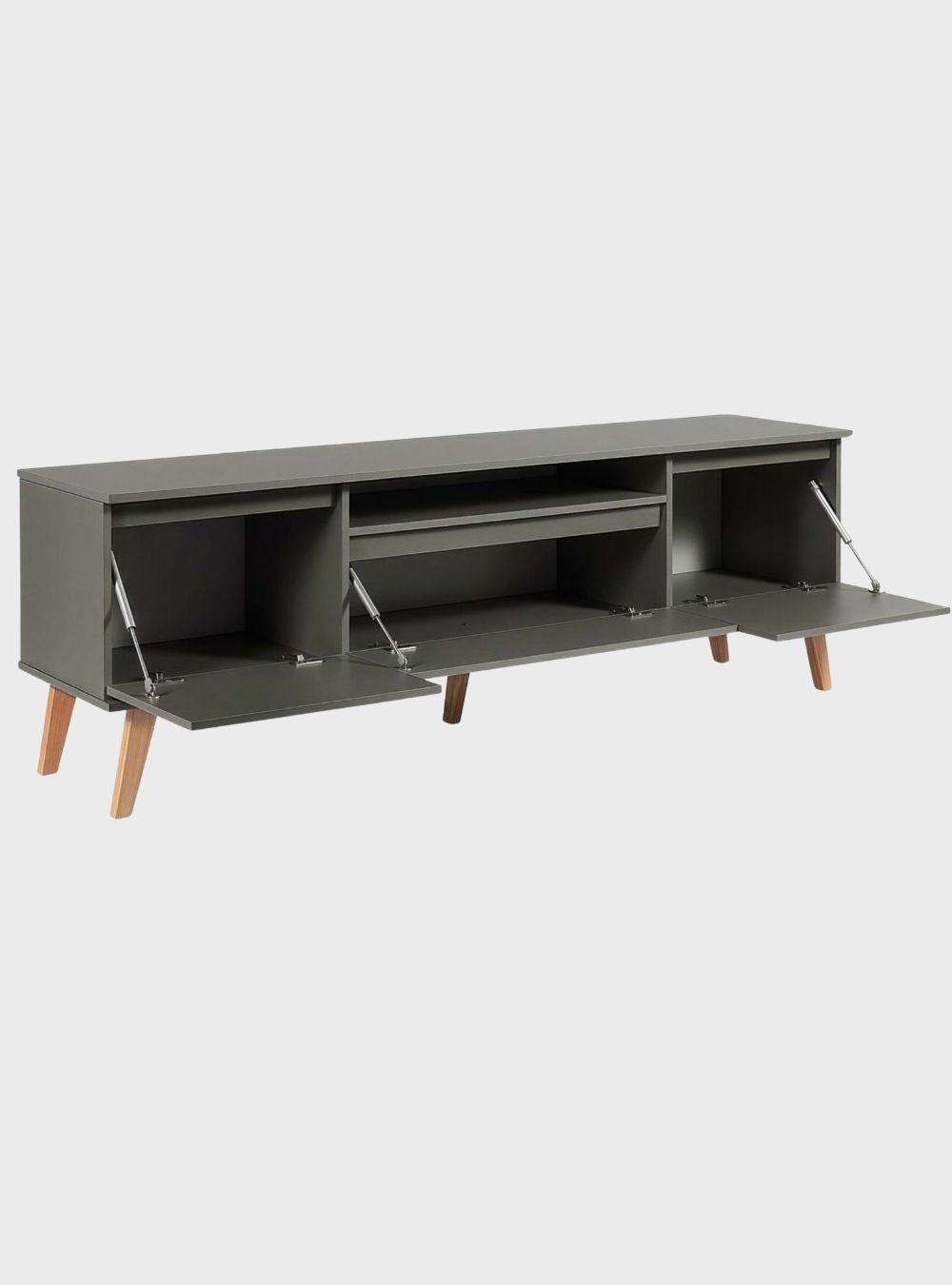Rack para TV com Painel e Prateleira 180cm Retrô MDF Verde Dallas — vista adicional