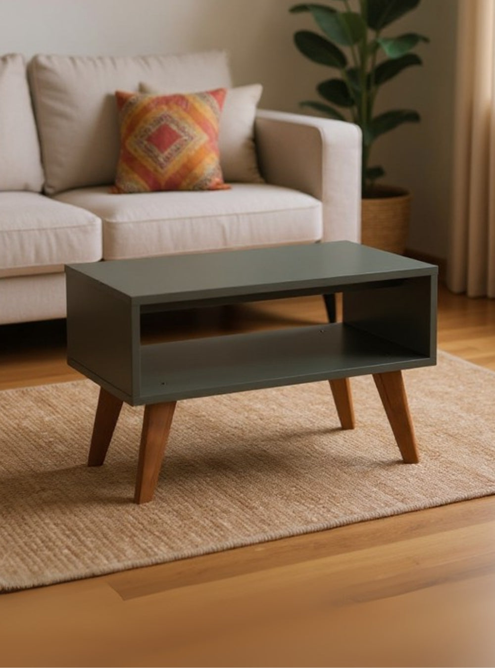 🎁 Mesa de Centro Retro 60cm Mdf Verde - On Móveis (100% off)