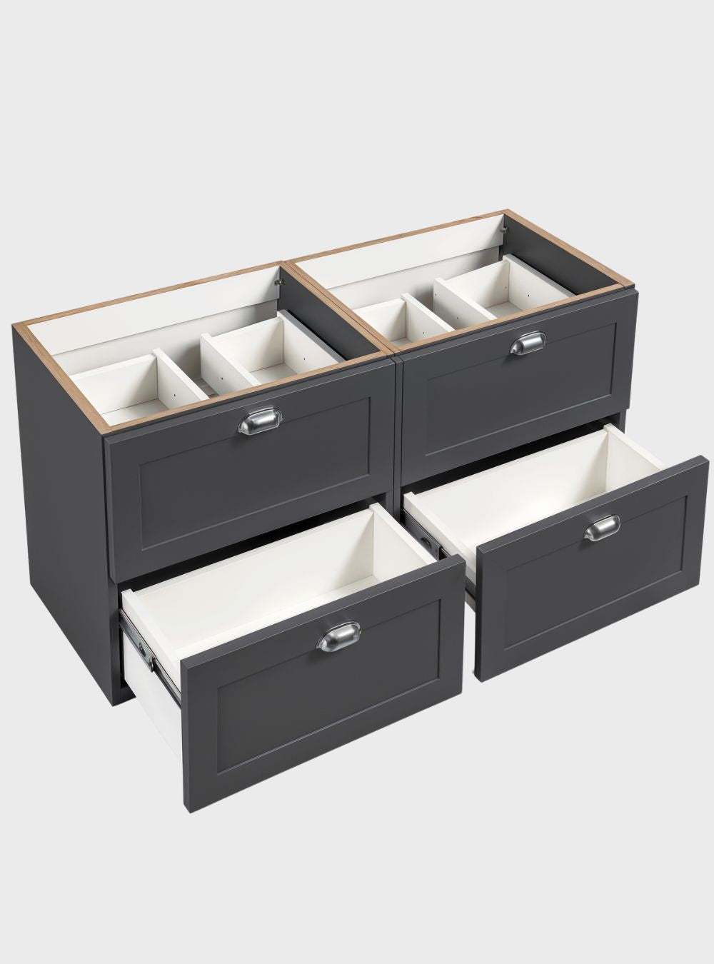 Gabinete para Banheiro com Tampo e Cuba 120cm Retrô MDF Grafite Milano