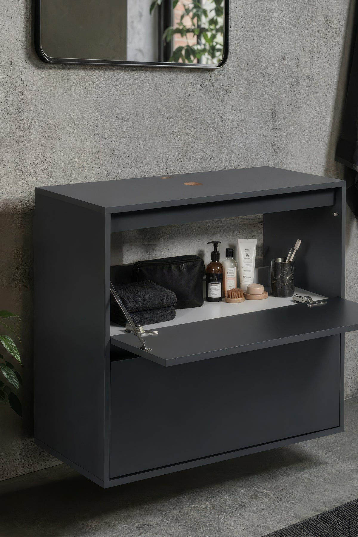 Gabinete para Banheiro 80cm MDF Grafite Dubai — vista adicional
