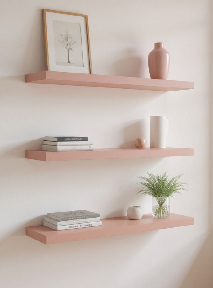 Kit de 3 Prateleiras 80cm Mdf Rosa - On Móveis