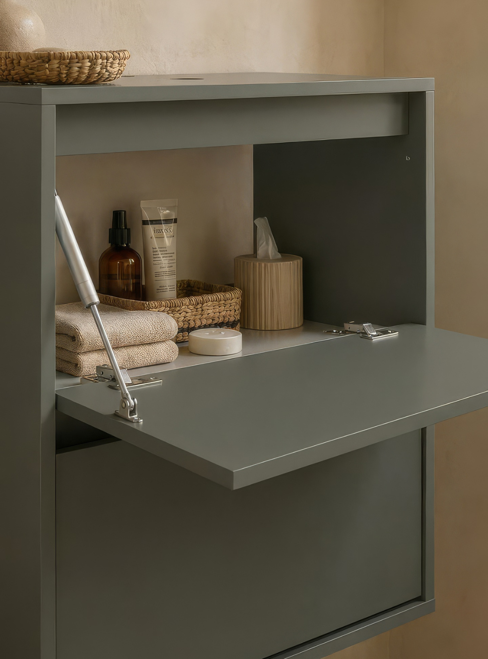 Gabinete para Banheiro com Espelho 60cm Mdf Verde Dubai - On Móveis