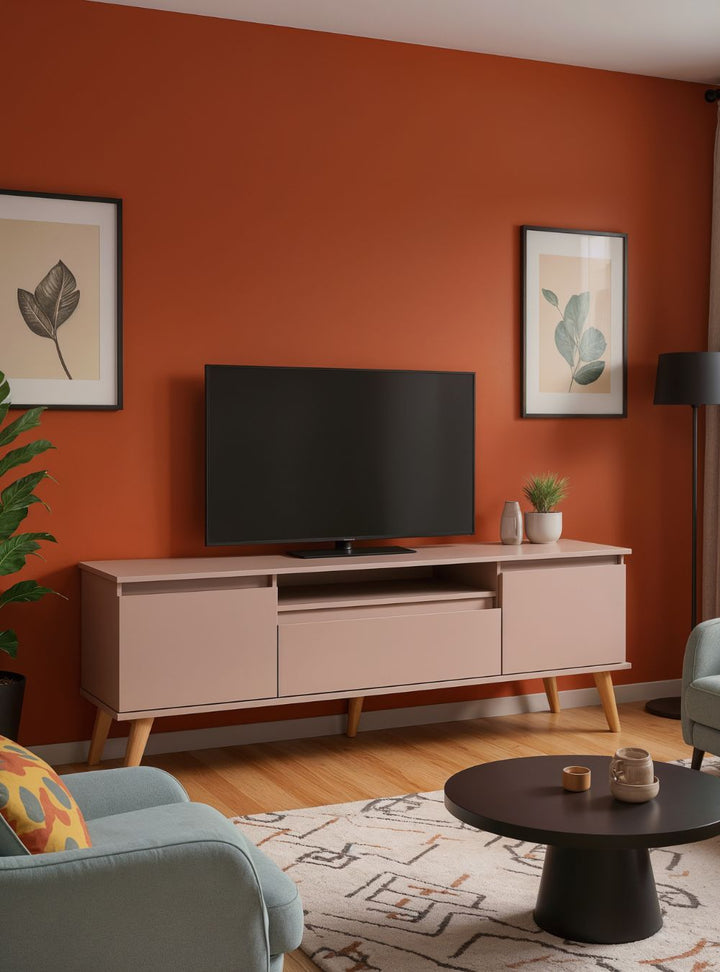 Rack para TV 180cm Retrô MDF Rosa Dallas