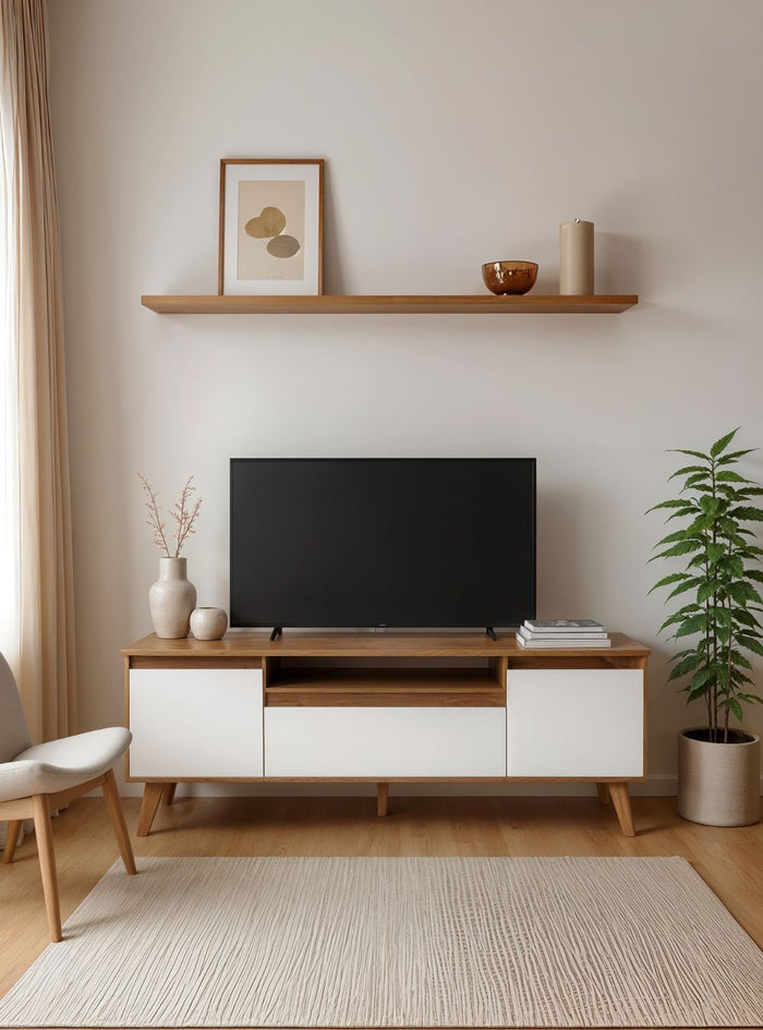 Rack para TV com Prateleira 150cm Retro Mdf Freijo Dallas - On Móveis