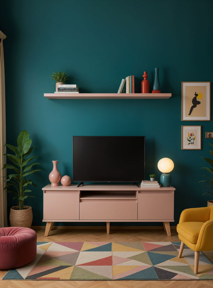 Rack para TV com Prateleira 150cm Retro Mdf Rosa Dallas - On Móveis