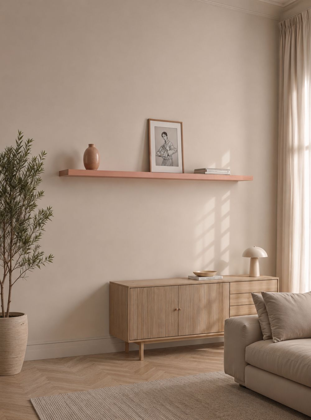 Rack para TV com Prateleira 180cm Retro Mdf Rosa Dallas - On Móveis