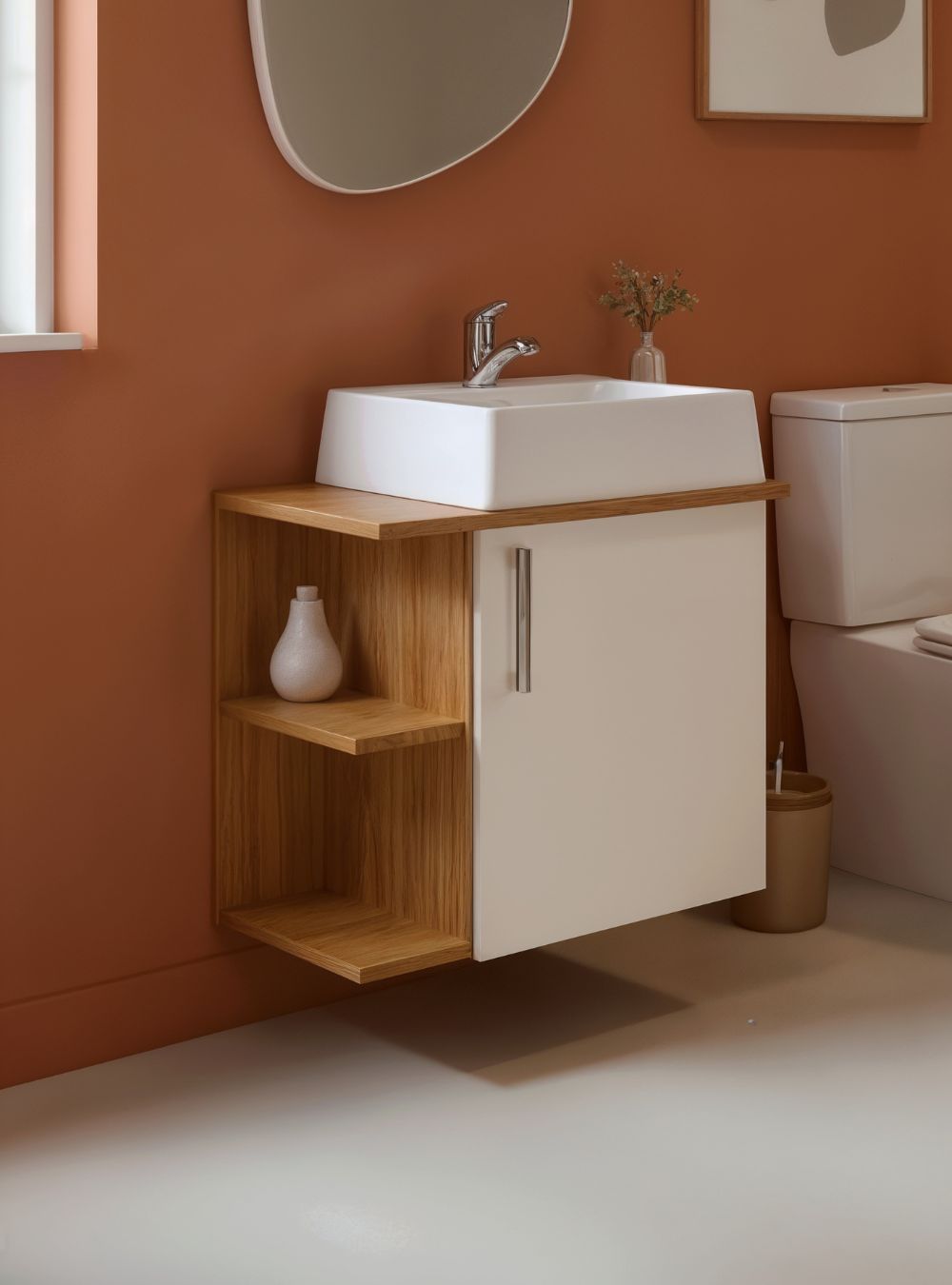 Gabinete para Banheiro com Cuba 50cm Mdf Freijo Moscou - On Móveis