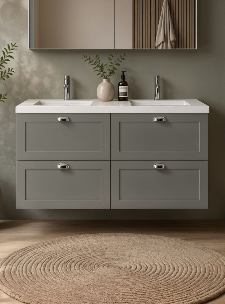 Gabinete para Banheiro 120cm Retrô MDF Verde Milano