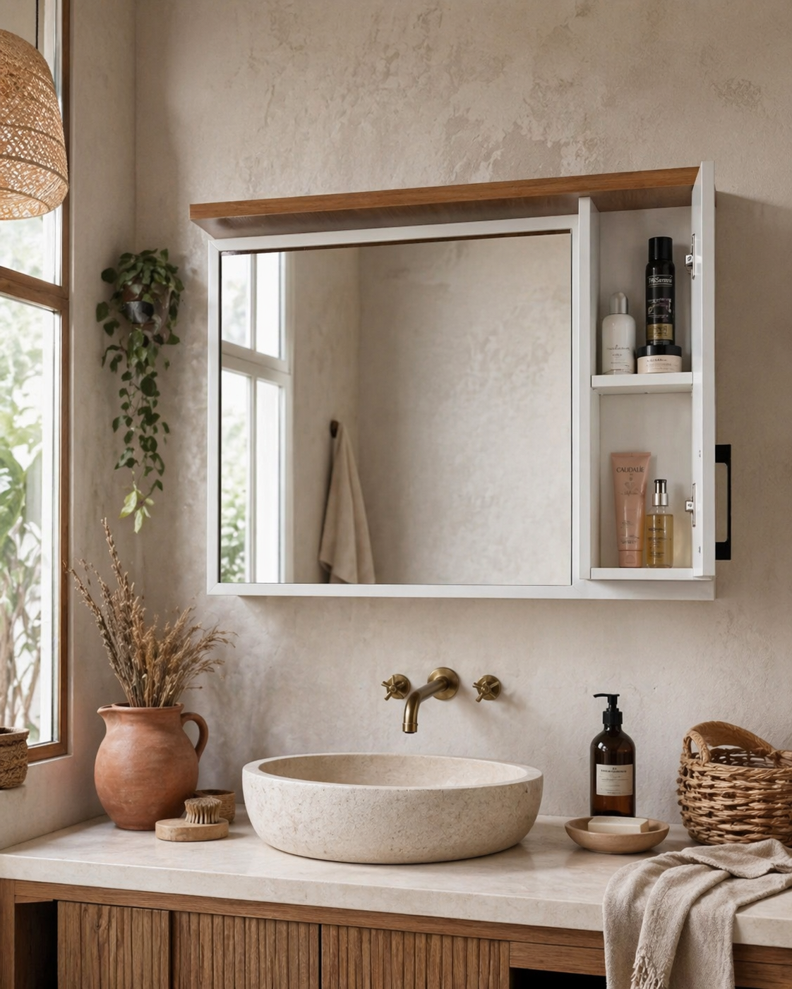 Espelheira para Banheiro 80cm Mdf Freijo Paris - On Móveis