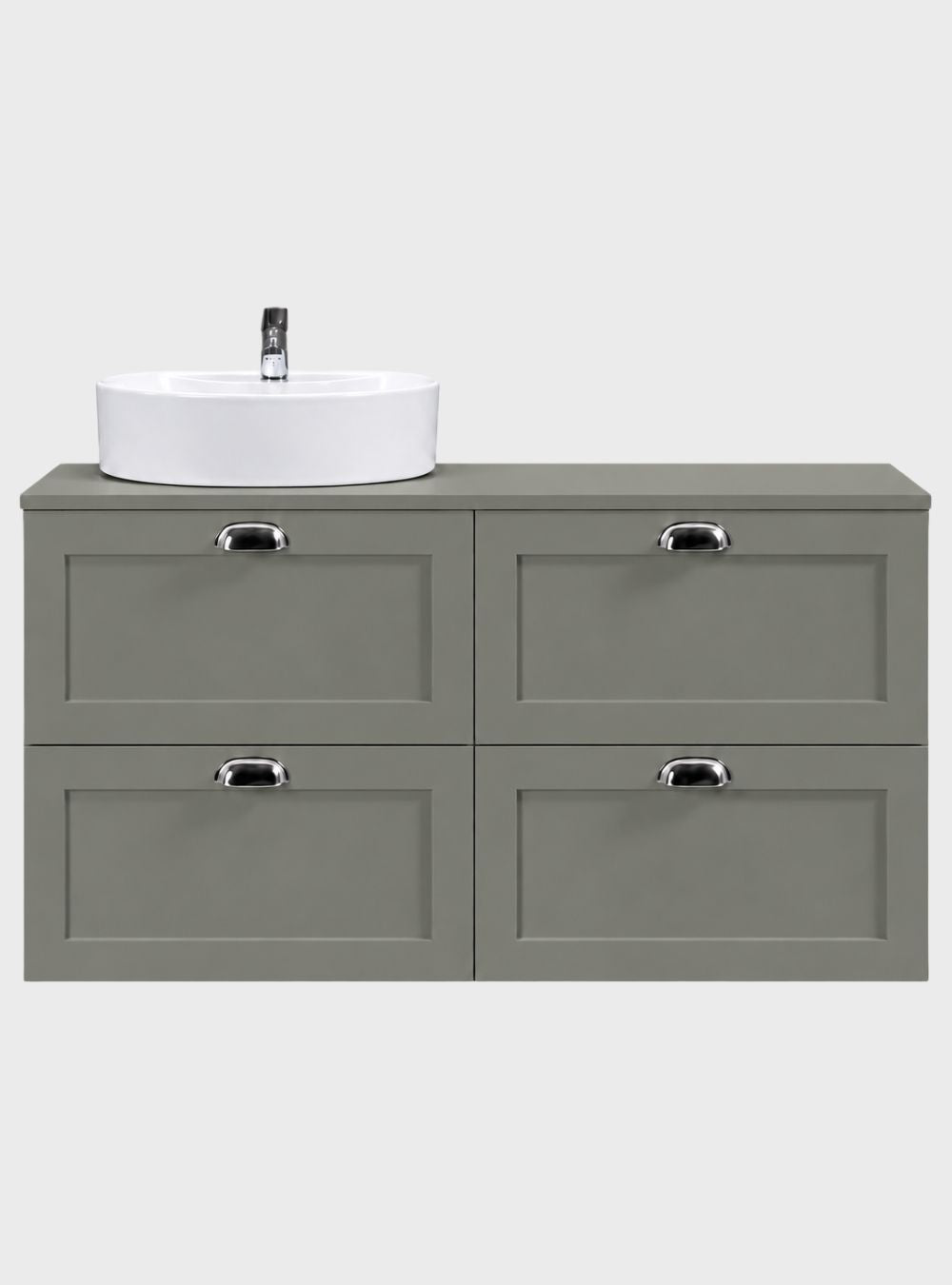 Gabinete para Banheiro com Tampo Cuba e Armário 120cm Retrô MDF Verde Milano