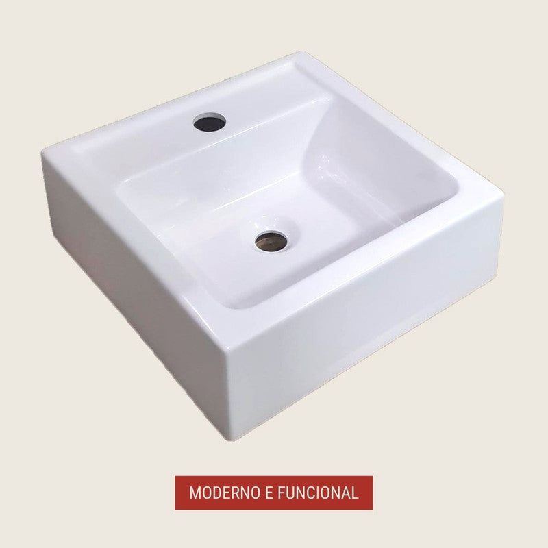 On Móveis Acessórios para banheiro Cuba para Banheiro de Sobrepor 35cm Branco Chanel - On Móveis