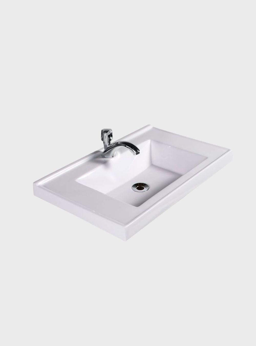 Pia de Banheiro Embutir 60cm Branco Milano - On Móveis