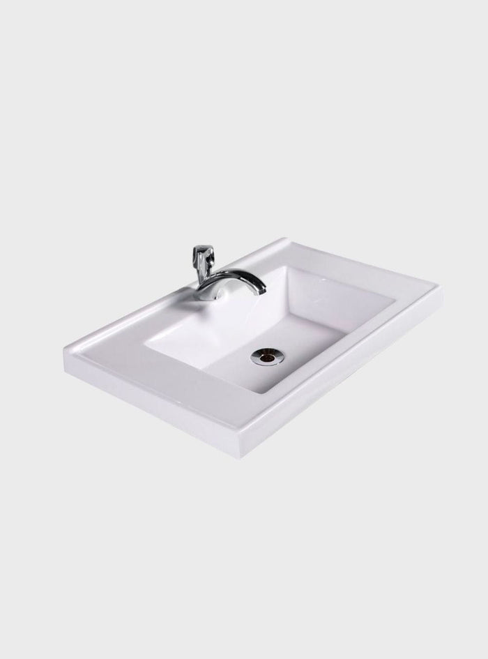 Pia de Banheiro Embutir 60cm Branco Milano - On Móveis