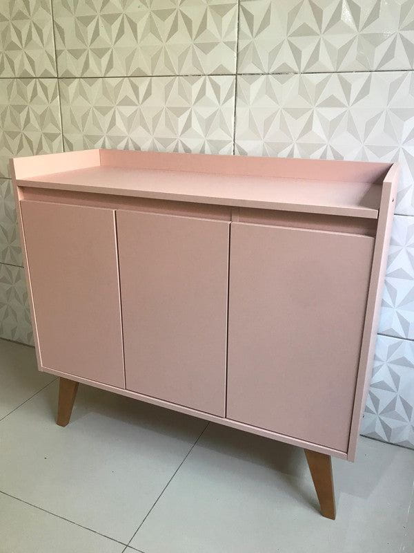 On Móveis Aparador Buffet 90cm Retro Mdf Salmão Madri - On Móveis