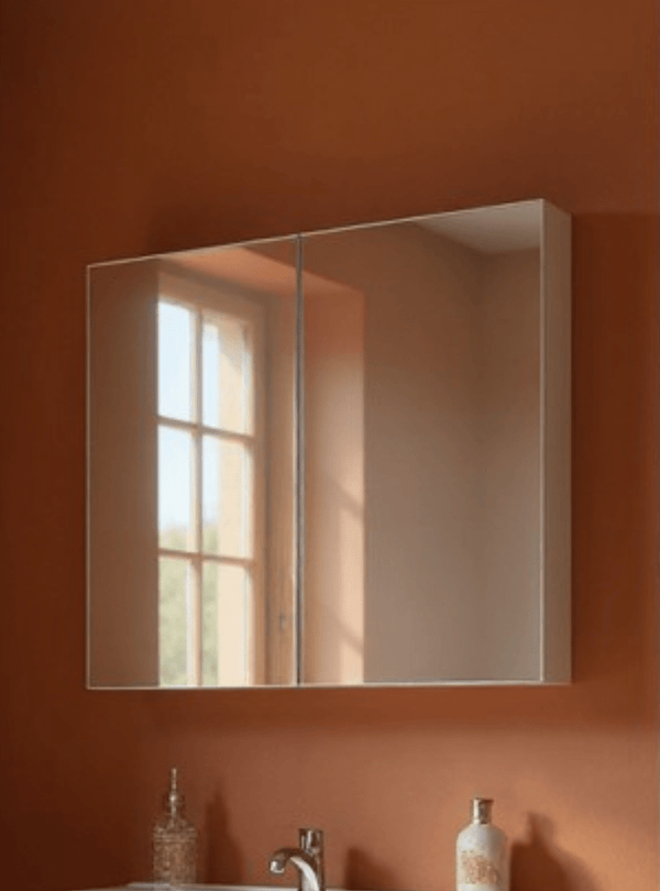 On Móveis Armários para banheiro Armário para Banheiro com Espelho 80cm Mdf Branco - On Móveis
