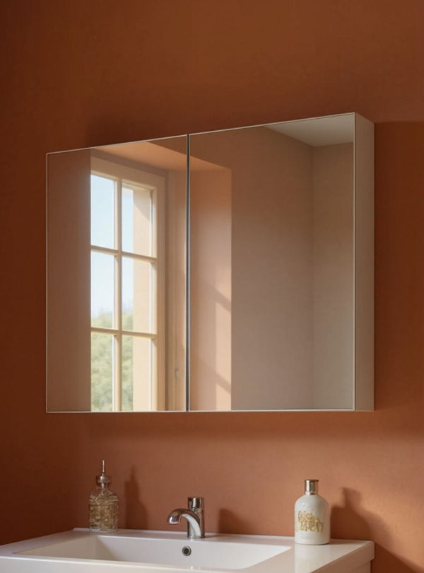 Armário para Banheiro com Espelho 80cm Mdf Branco - On Móveis