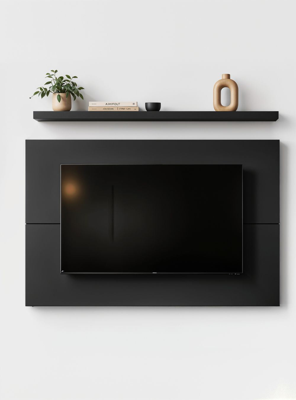 Painel para TV  com prateleira 150cm Retro Mdf Grafite Dallas - On Móveis