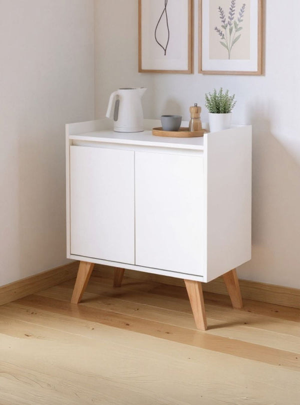 Aparador Buffet 60cm Retro Mdf Branco Madri - On Móveis