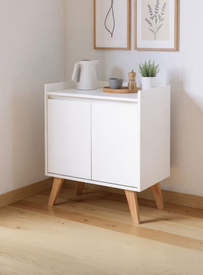 Aparador Buffet 60cm Retro Mdf Branco Madri - On Móveis