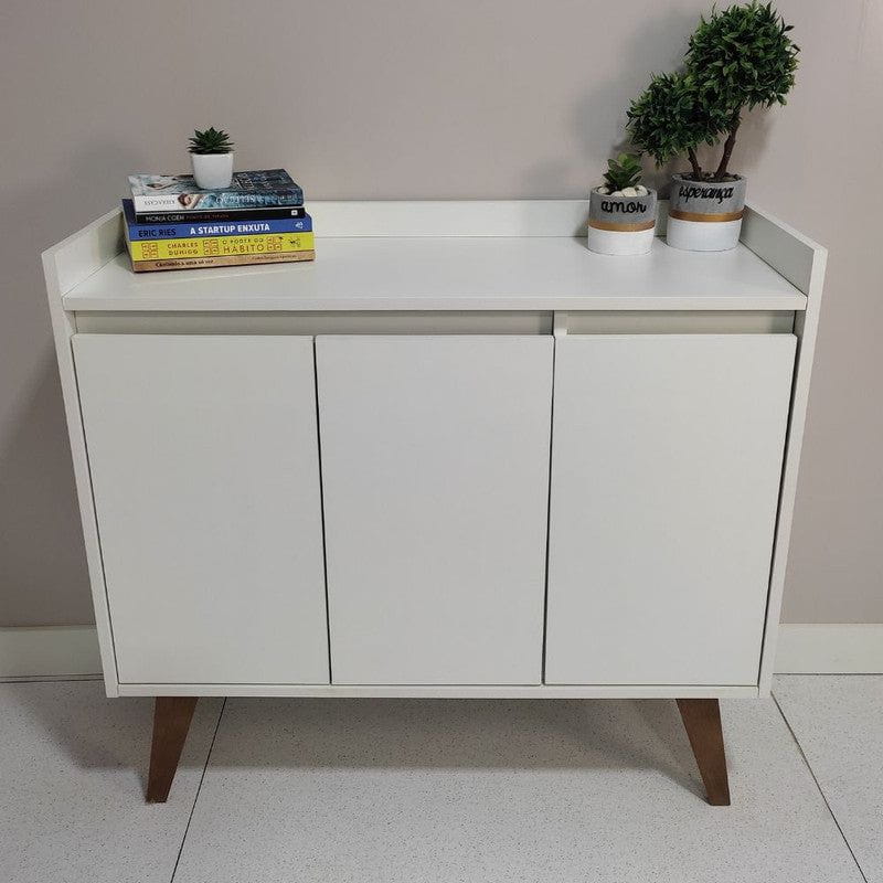On Móveis Buffets Aparador Buffet 90cm Retro Mdf Branco Madri - On Móveis