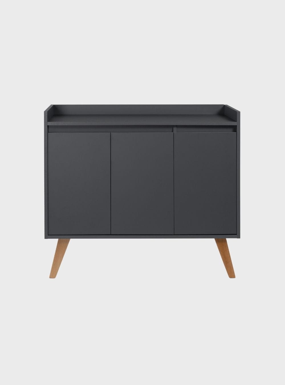 Aparador Buffet 90cm Retro Mdf Grafite Madri - On Móveis