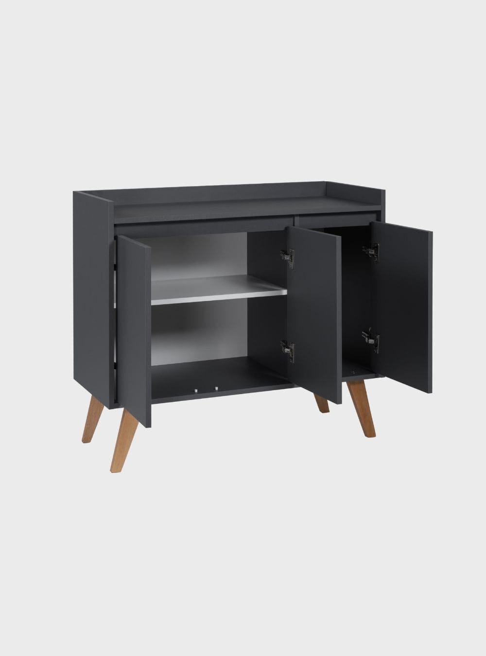On Móveis Buffets Aparador Buffet 90cm Retro Mdf Grafite Madri - On Móveis