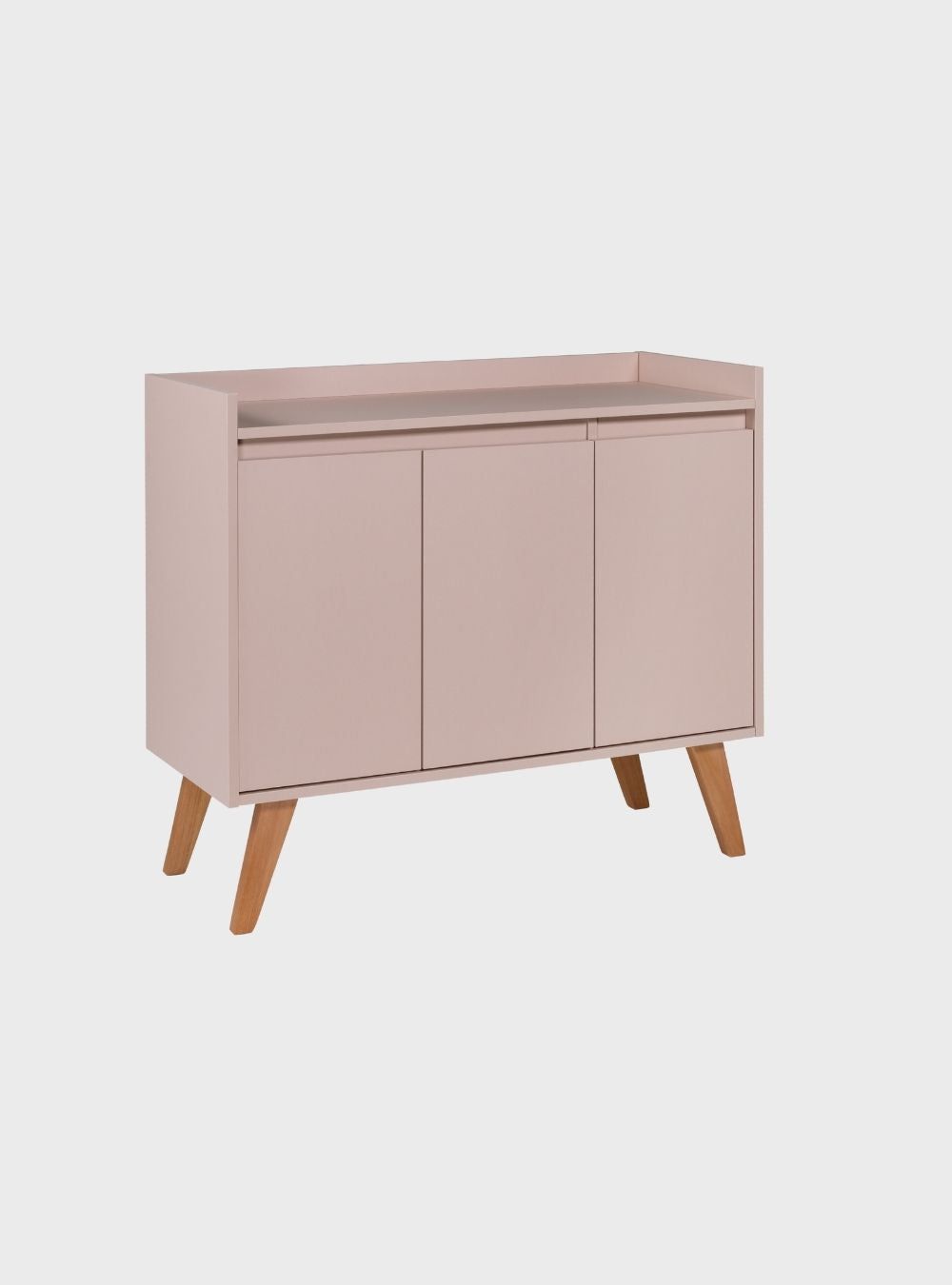 Aparador Buffet 90cm Retro Mdf Rosa Madri - On Móveis