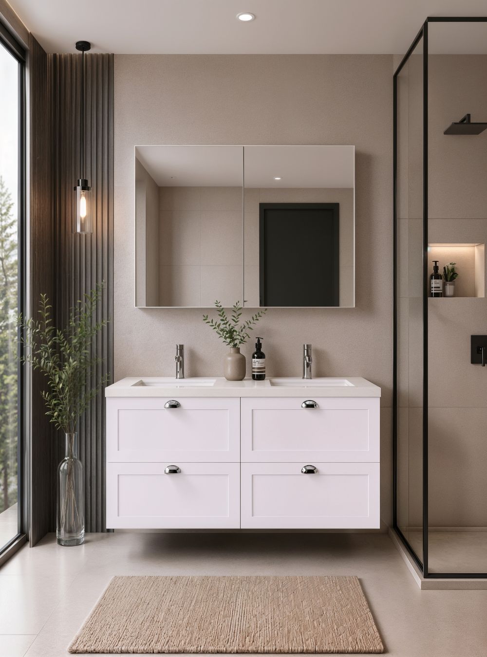 Gabinete para Banheiro com Armário 120cm Retro Mdf Branco Milano - On Móveis