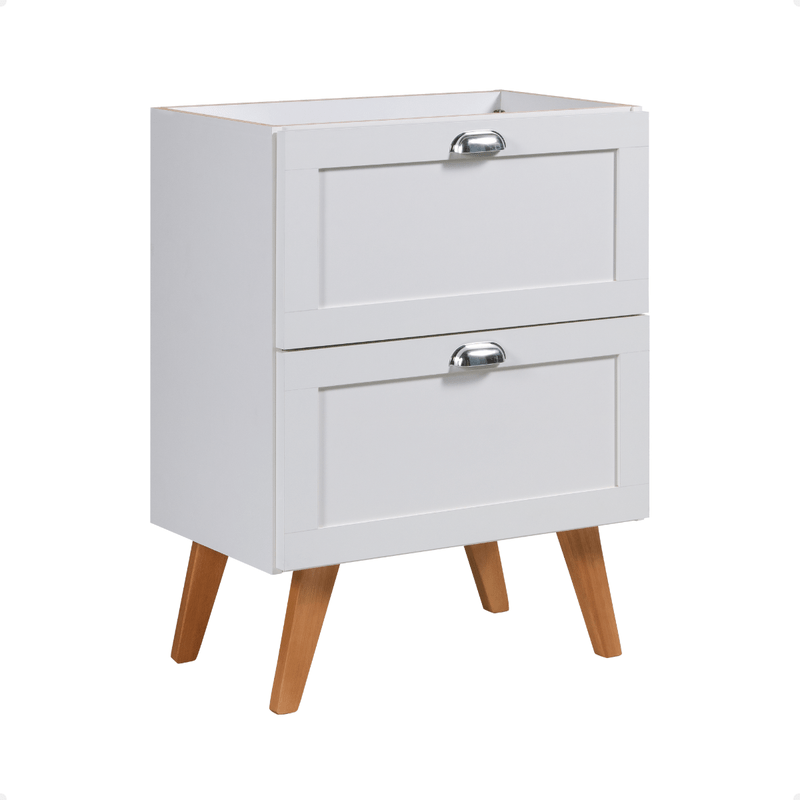 On Móveis Conjuntos de móveis para banheiro Gabinete para Banheiro 60cm Retro Mdf Branco Milano - On Móveis