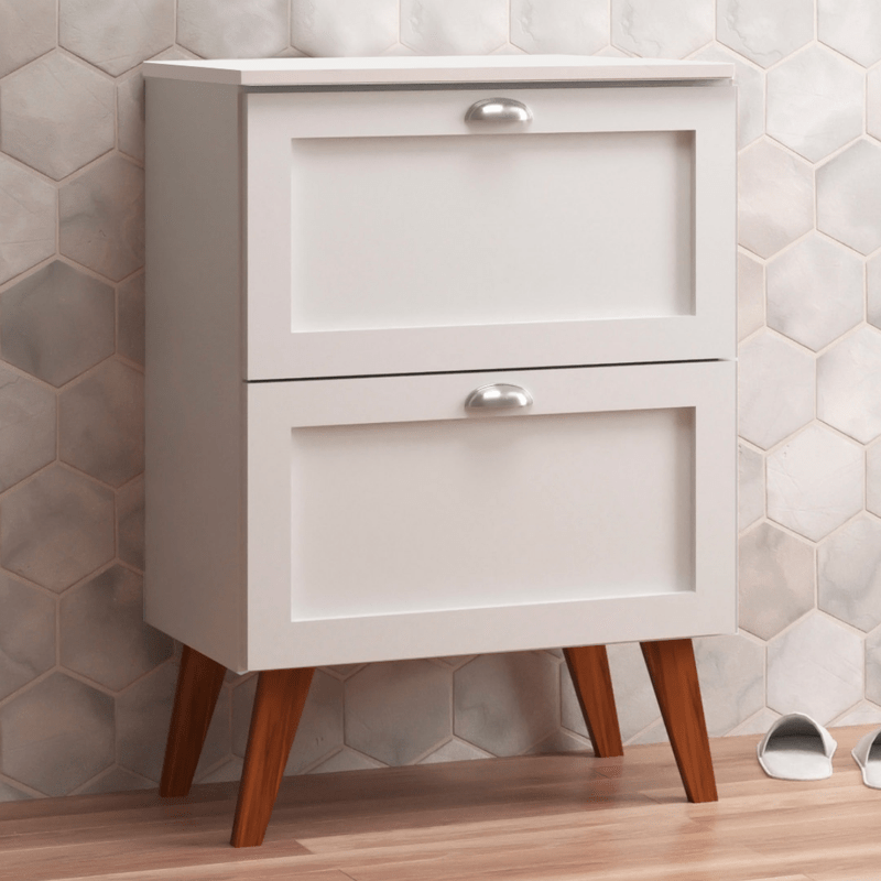 On Móveis Conjuntos de móveis para banheiro Gabinete para Banheiro 60cm Retro Mdf Branco Milano - On Móveis