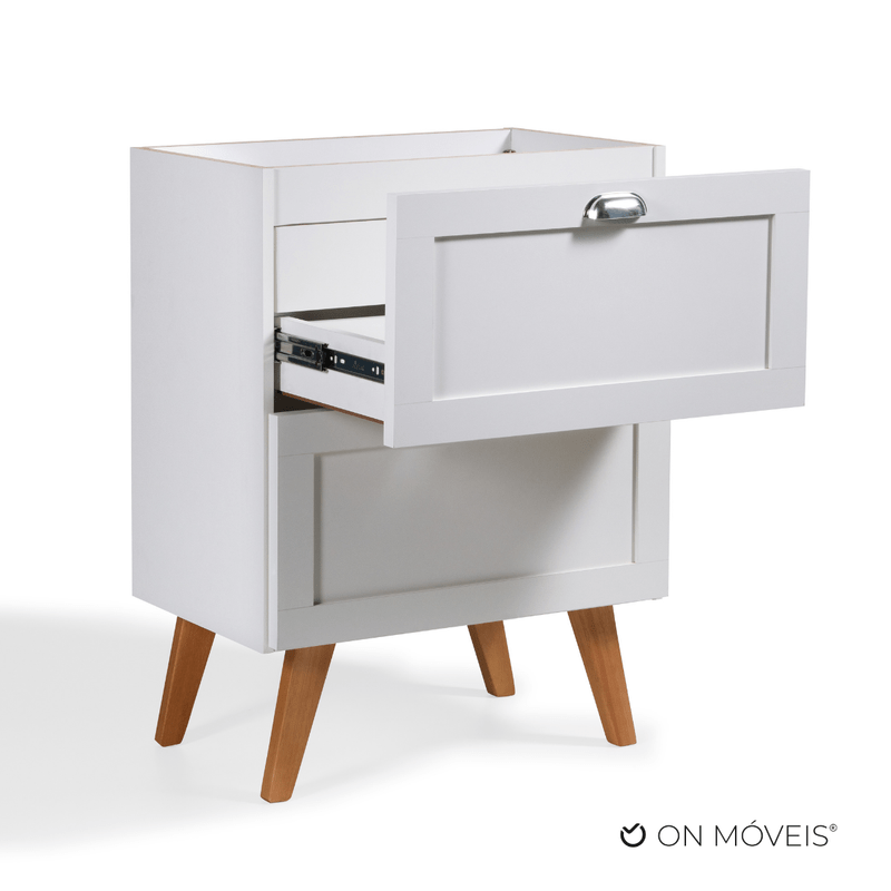 On Móveis Conjuntos de móveis para banheiro Gabinete para Banheiro 60cm Retro Mdf Branco Milano - On Móveis