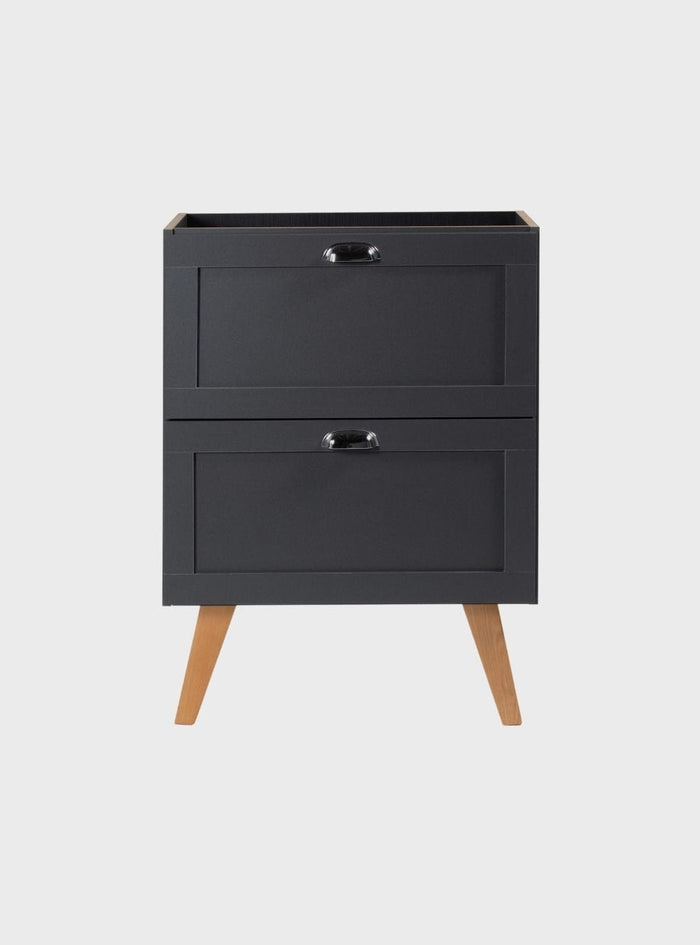 Gabinete para Banheiro 60cm Retro Mdf Grafite Milano - On Móveis