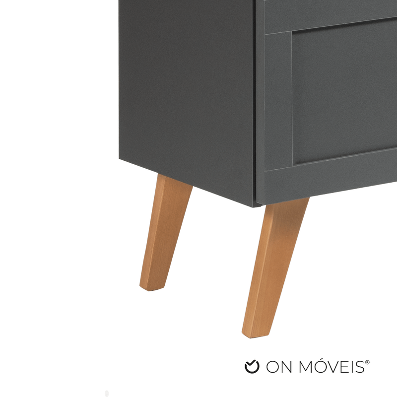 On Móveis Conjuntos de móveis para banheiro Gabinete para Banheiro 60cm Retro Mdf Grafite Milano - On Móveis