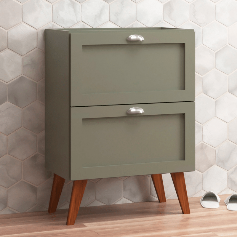 On Móveis Conjuntos de móveis para banheiro Gabinete para Banheiro 60cm Retro Mdf Verde Milano - On Móveis