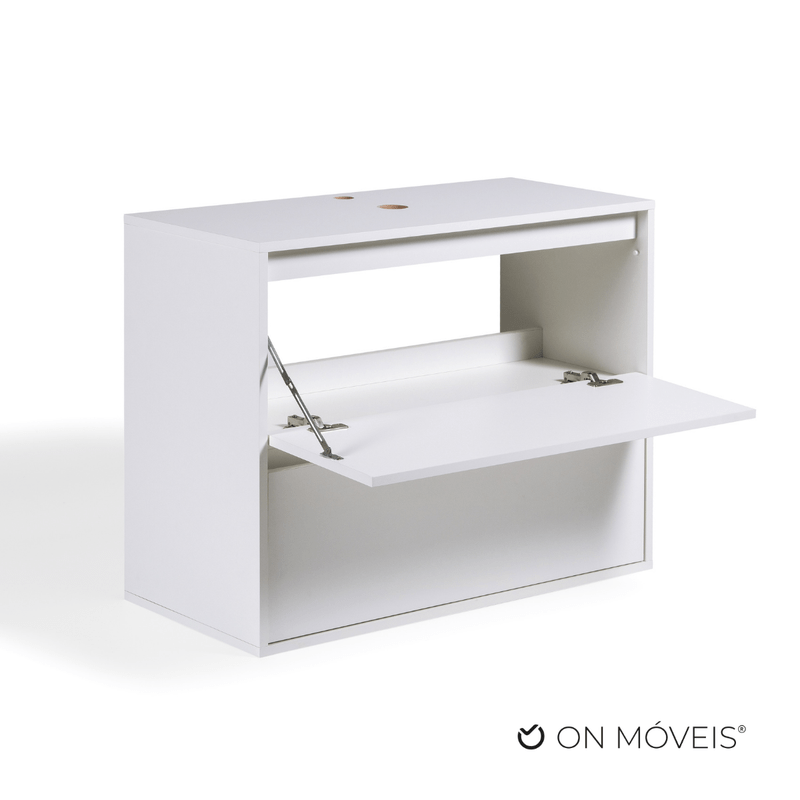 On Móveis Conjuntos de móveis para banheiro Gabinete para Banheiro 80cm Mdf Branco Dubai - On Móveis