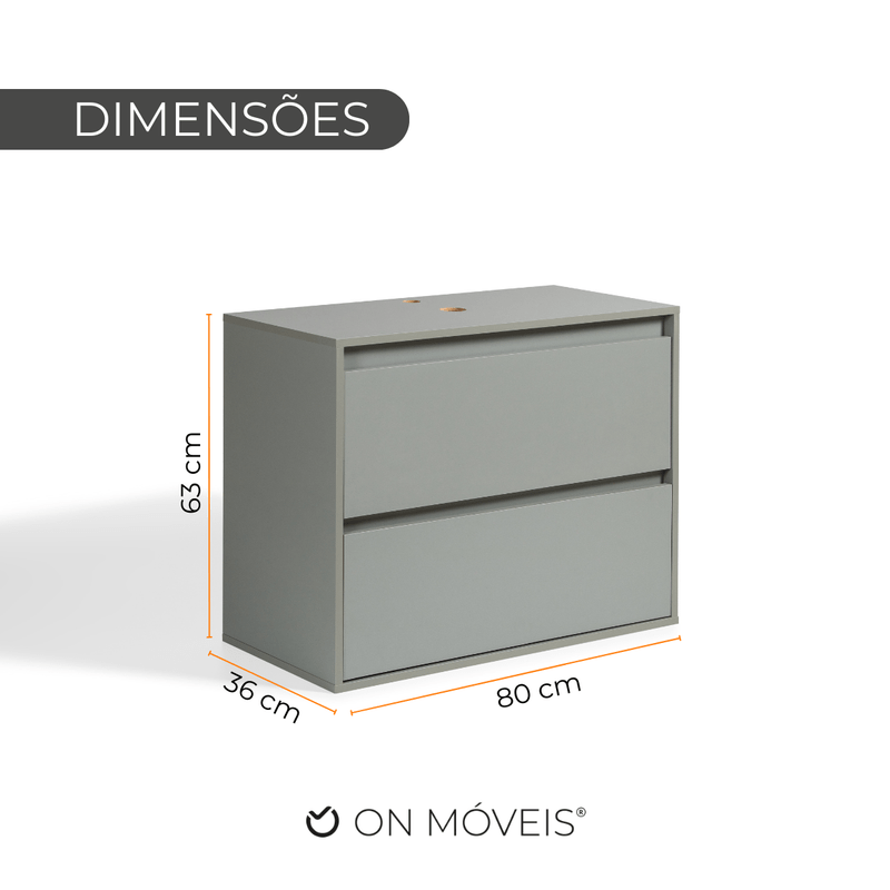 On Móveis Conjuntos de móveis para banheiro Gabinete para Banheiro 80cm Mdf Verde Dubai - On Móveis