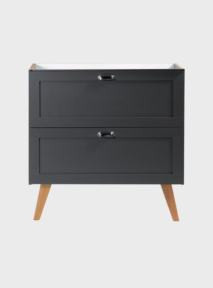 Gabinete para Banheiro 80cm Retro Mdf Grafite Milano - On Móveis