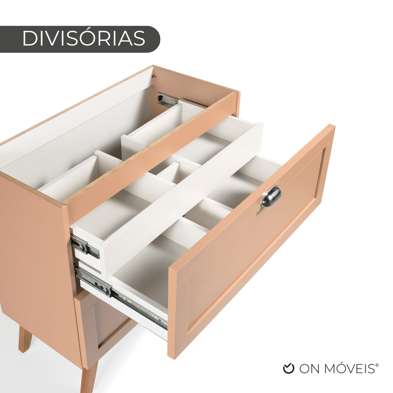 On Móveis Conjuntos de móveis para banheiro Gabinete para Banheiro 80cm Retro Mdf Salmao Milano - On Móveis