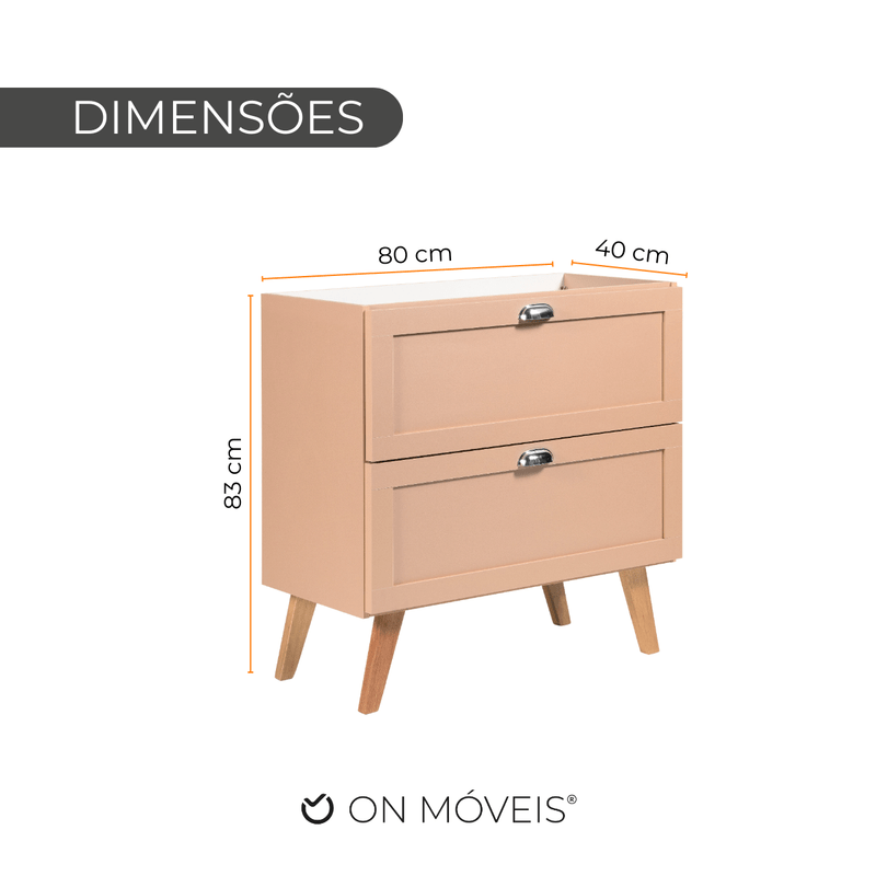 On Móveis Conjuntos de móveis para banheiro Gabinete para Banheiro 80cm Retro Mdf Salmao Milano - On Móveis