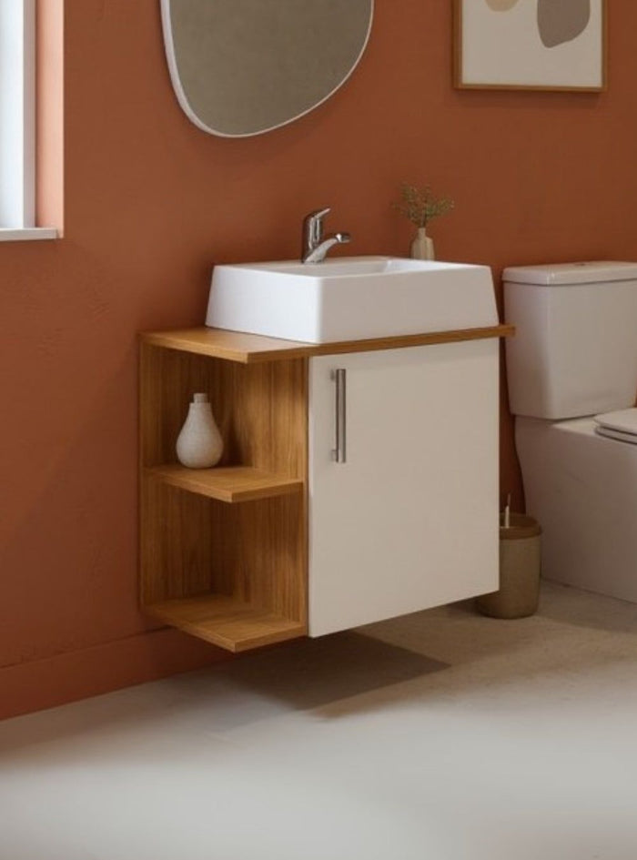 Gabinete para Banheiro com Cuba 50cm Mdf Freijo Moscou - On Móveis