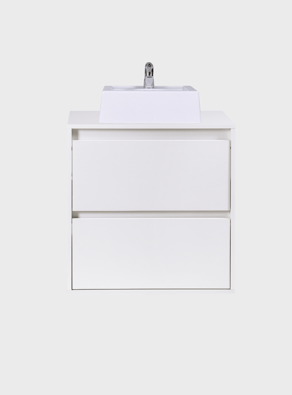 On Móveis Conjuntos de móveis para banheiro Gabinete para Banheiro com Cuba 60cm Mdf Branco Dubai - On Móveis