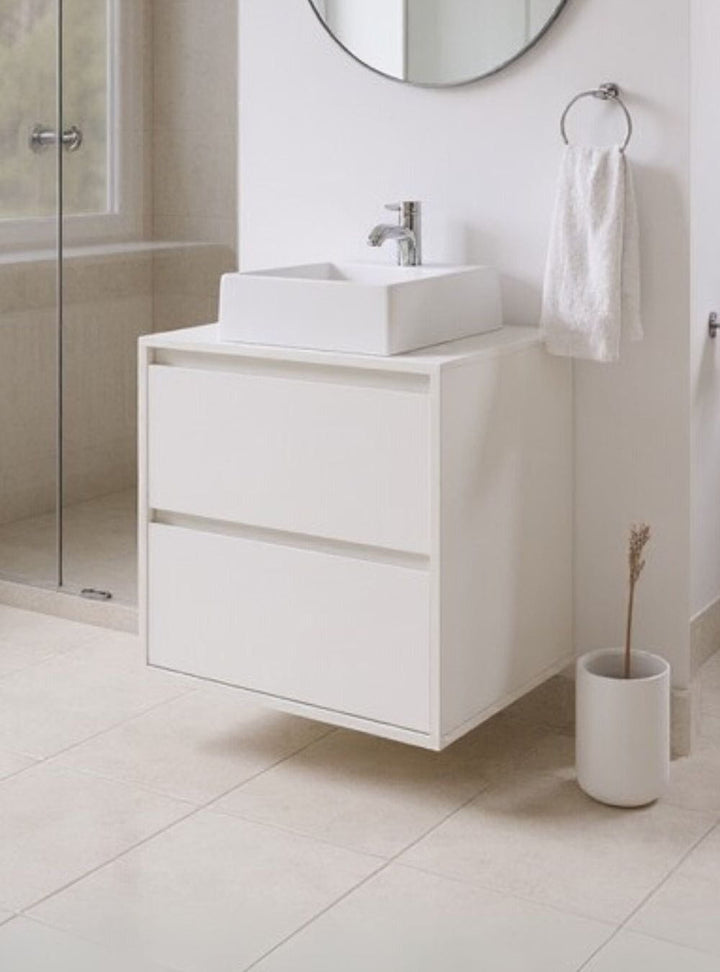 Gabinete para Banheiro com Cuba 60cm MDF Branco Dubai