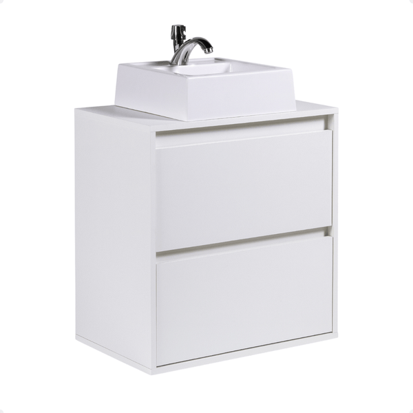 On Móveis Conjuntos de móveis para banheiro Gabinete para Banheiro com Cuba 60cm Mdf Branco Dubai - On Móveis