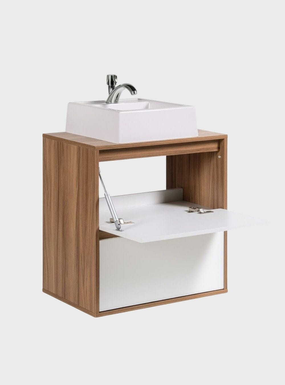 On Móveis Conjuntos de móveis para banheiro Gabinete para Banheiro com Cuba 60cm Mdf Freijo Dubai - On Móveis