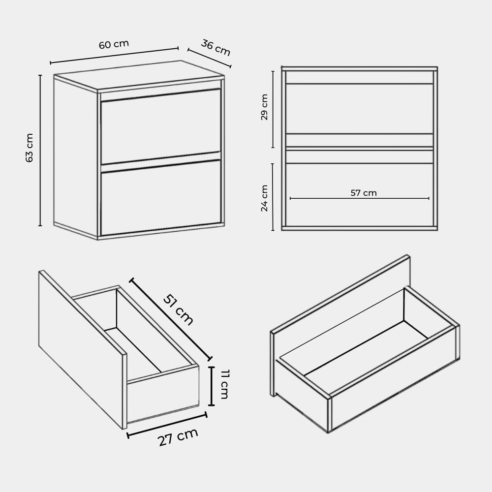 On Móveis Conjuntos de móveis para banheiro Gabinete para Banheiro com Cuba 60cm Mdf Rosa Dubai - On Móveis