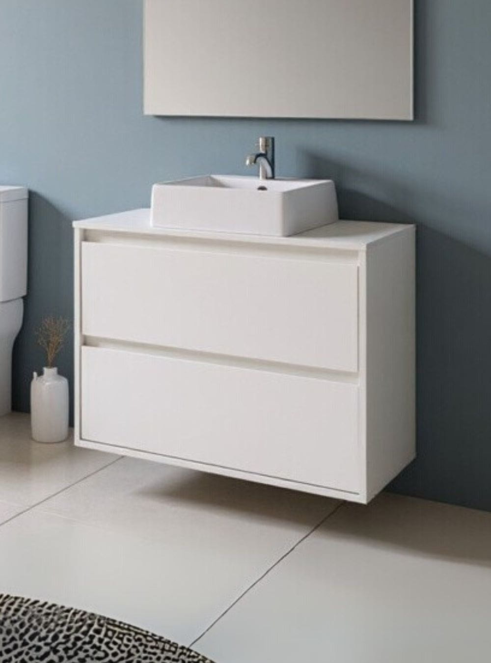 On Móveis Conjuntos de móveis para banheiro Gabinete para Banheiro com Cuba 80cm Mdf Branco Dubai - On Móveis