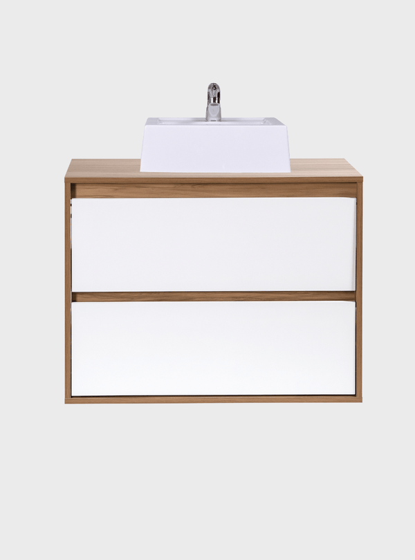 On Móveis Conjuntos de móveis para banheiro Gabinete para Banheiro com Cuba 80cm Mdf Freijo Dubai - On Móveis